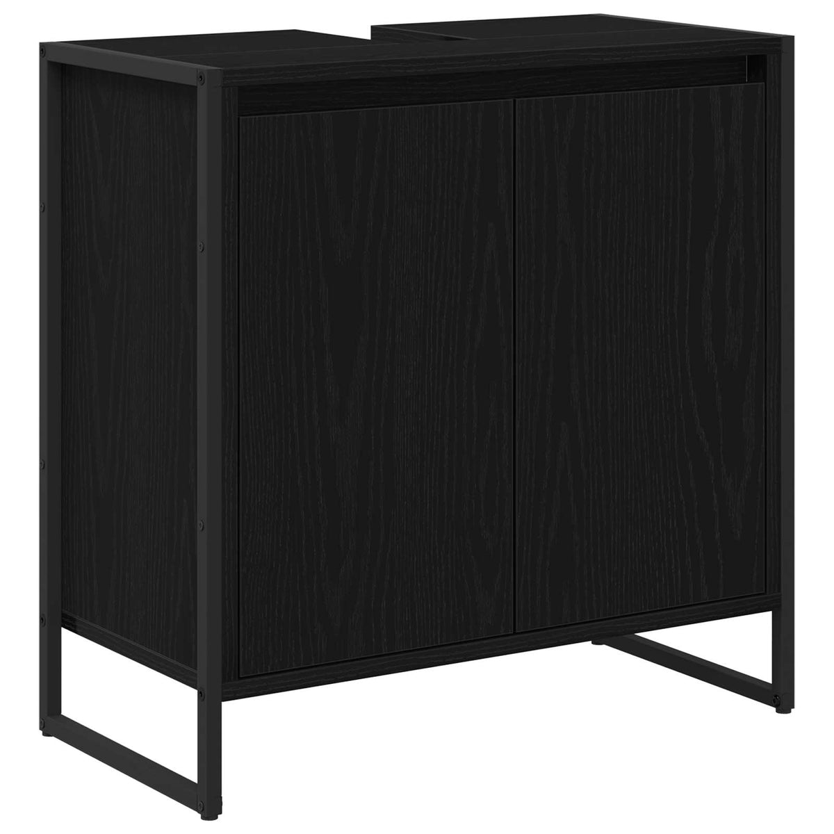 vidaXL Bathroom Furniture Set 4 pcs Black Oak Engineered Wood 5