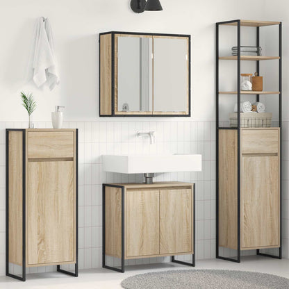 vidaXL Bathroom Furniture Set 4 pcs Sonoma Oak Engineered Wood 1