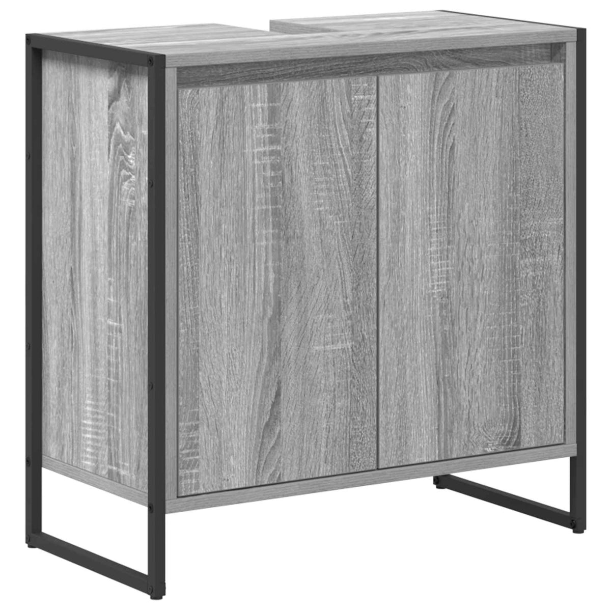 vidaXL Bathroom Furniture Set 4 pcs Grey Sonoma Engineered Wood 5