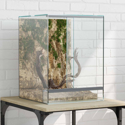 Terrarium with Storage Transparent Glass 30 cm 40 cm 30 cm