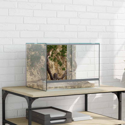 Terrarium with Storage Transparent Glass 40 cm 30 cm 30 cm