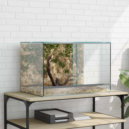 Terrarium with Storage Transparent Glass 60 cm 40 cm 40 cm