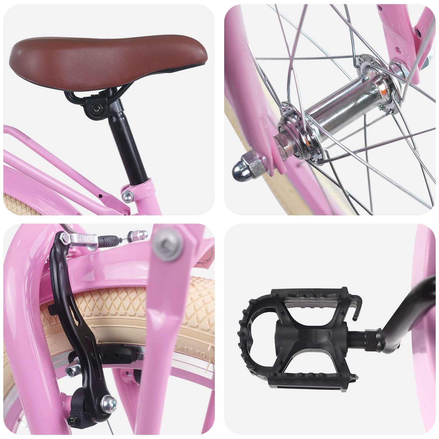 vidaXL Kids Bike 18 Inches for 5-7 Years Old Light Pink 4