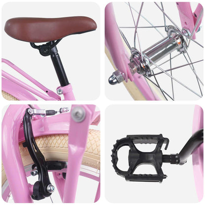 vidaXL Kids Bike 18 Inches for 5-7 Years Old Light Pink 4