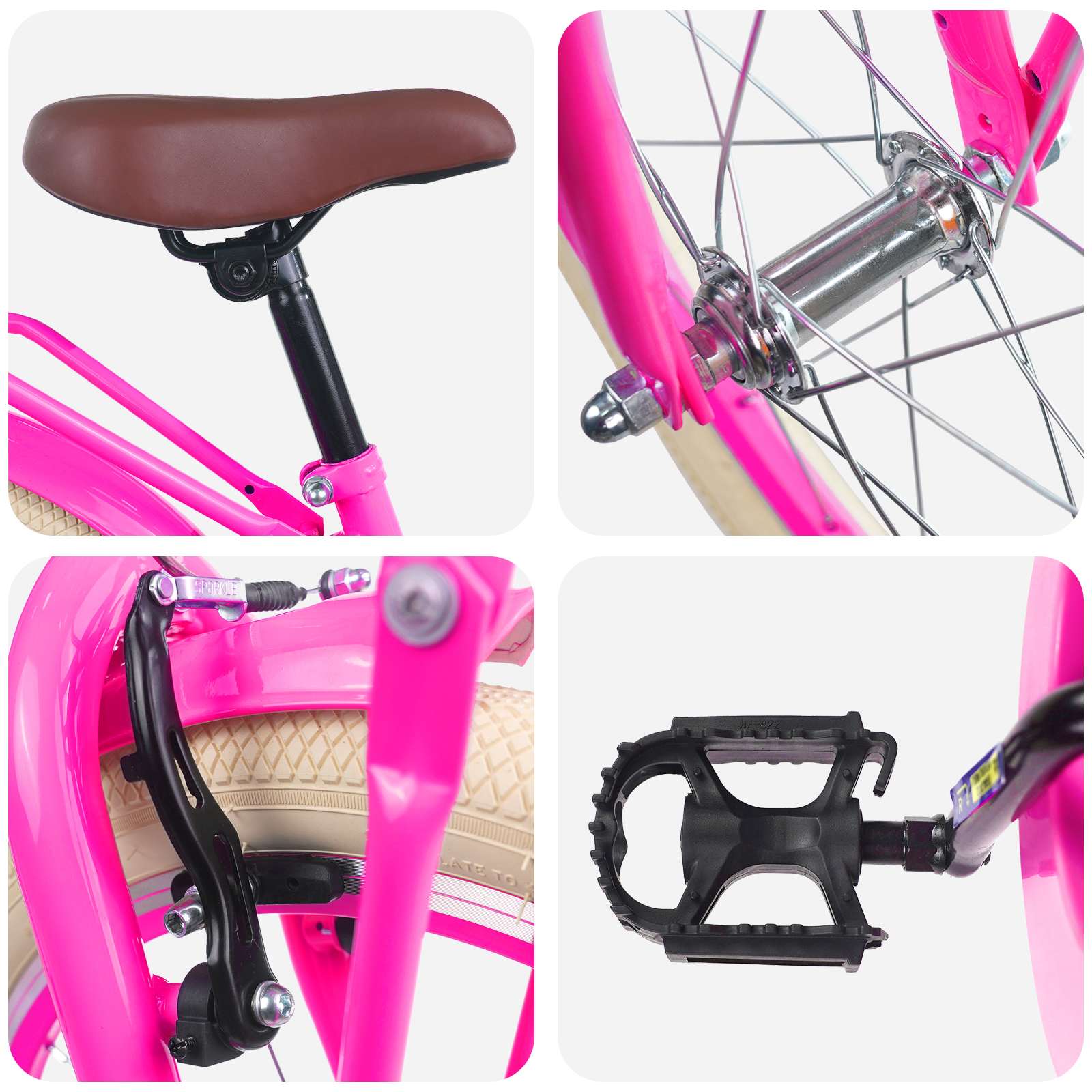 vidaXL Kids Bike 20 Inches for 6-11 Years Old Dark Pink 4