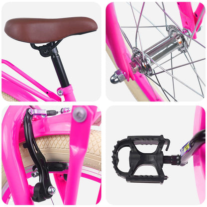 vidaXL Kids Bike 20 Inches for 6-11 Years Old Dark Pink 4