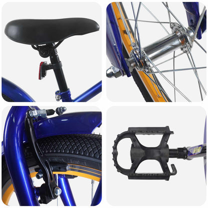 vidaXL Kids Bike 22 Inches for 7-12 Years Old Dark Blue 4