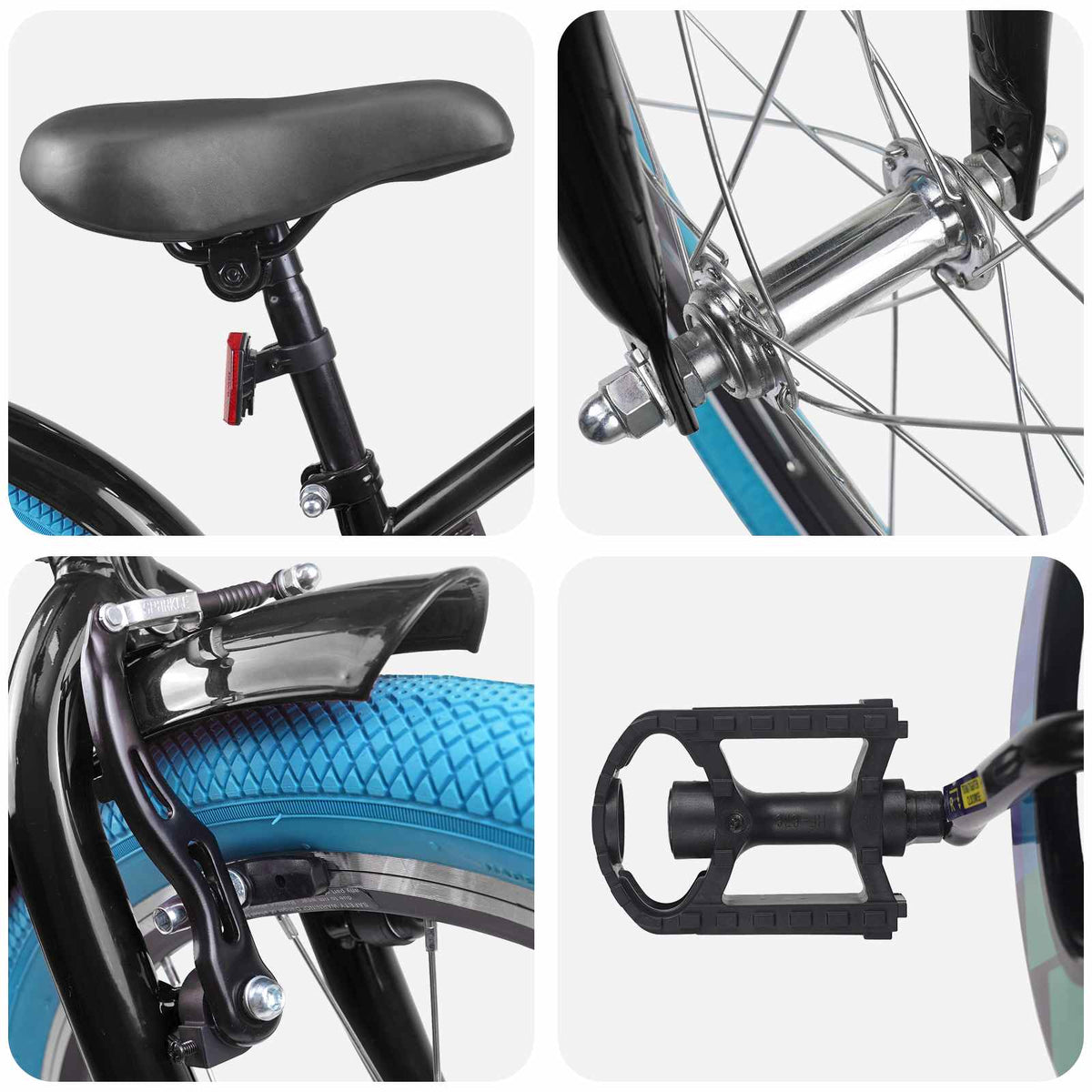 vidaXL Kids Bike 22 Inches for 7-12 Years Old Black 4