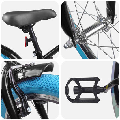 vidaXL Kids Bike 22 Inches for 7-12 Years Old Black 4