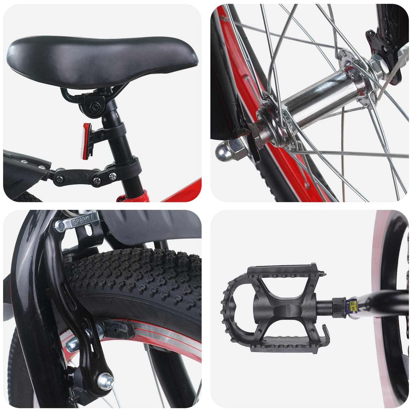 vidaXL Kids Bike 22 Inches for 7-12 Years Old Red and Black 4