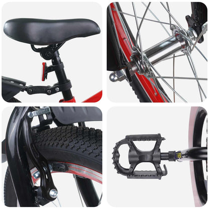 vidaXL Kids Bike 22 Inches for 7-12 Years Old Red and Black 4