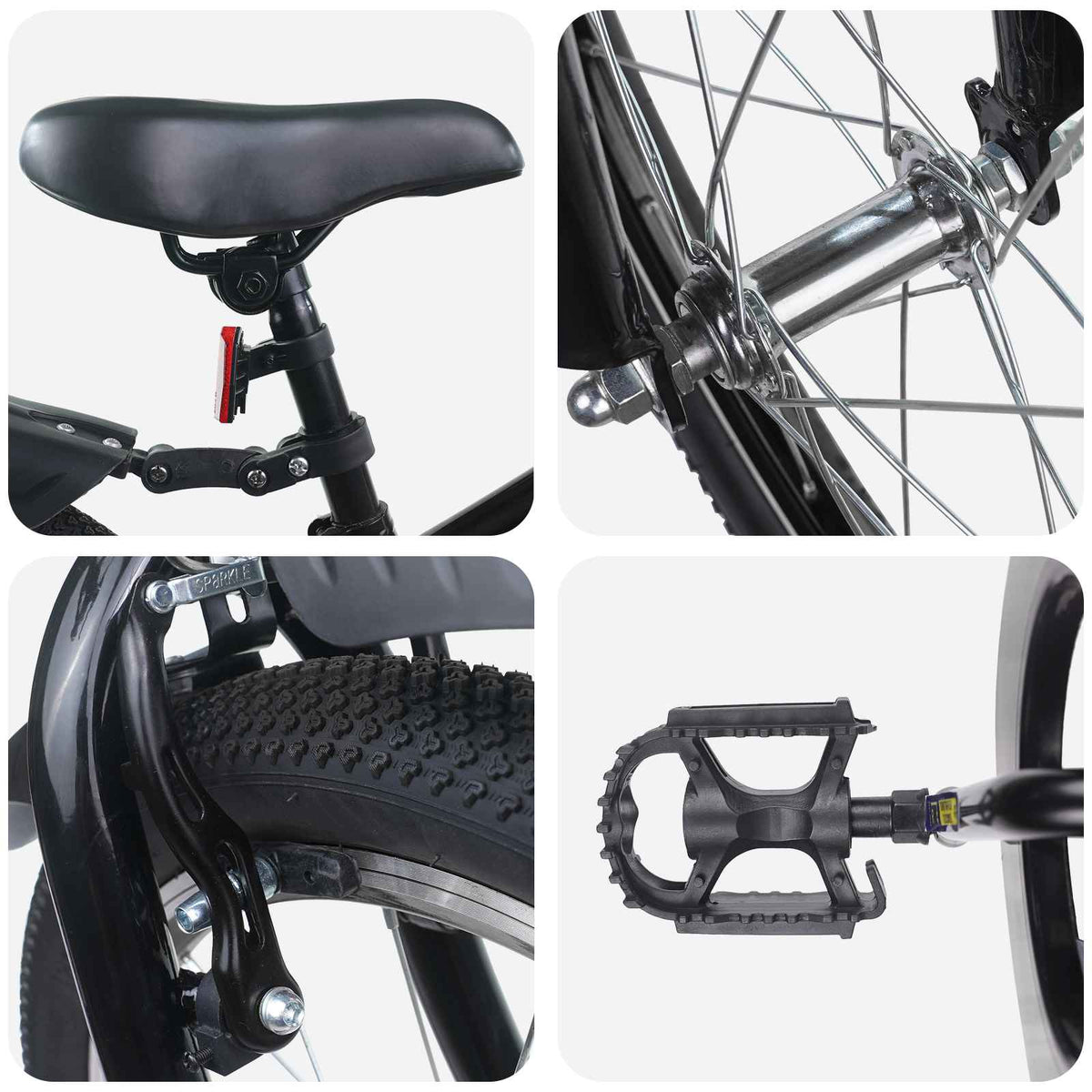 vidaXL Kids Bike 20 Inches for 6-11 Years Old Black 4