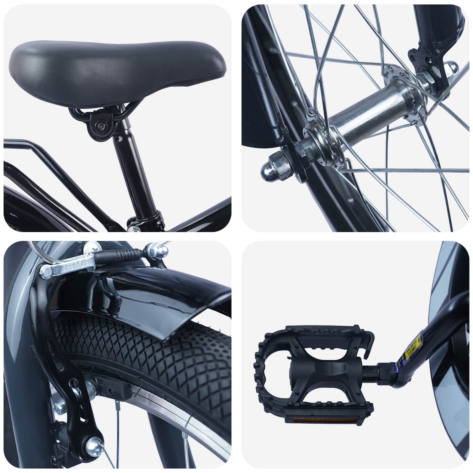vidaXL Kids Bike 20 Inches for 6-11 Years Old Black 4