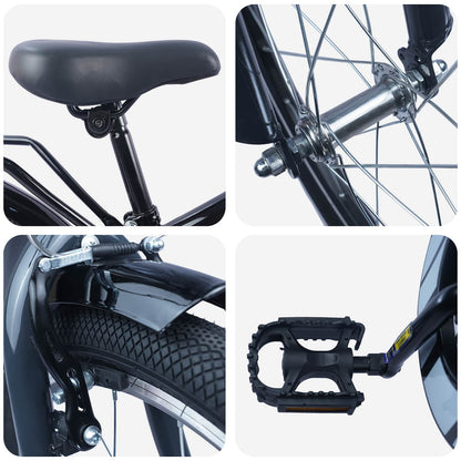 vidaXL Kids Bike 20 Inches for 6-11 Years Old Black 4