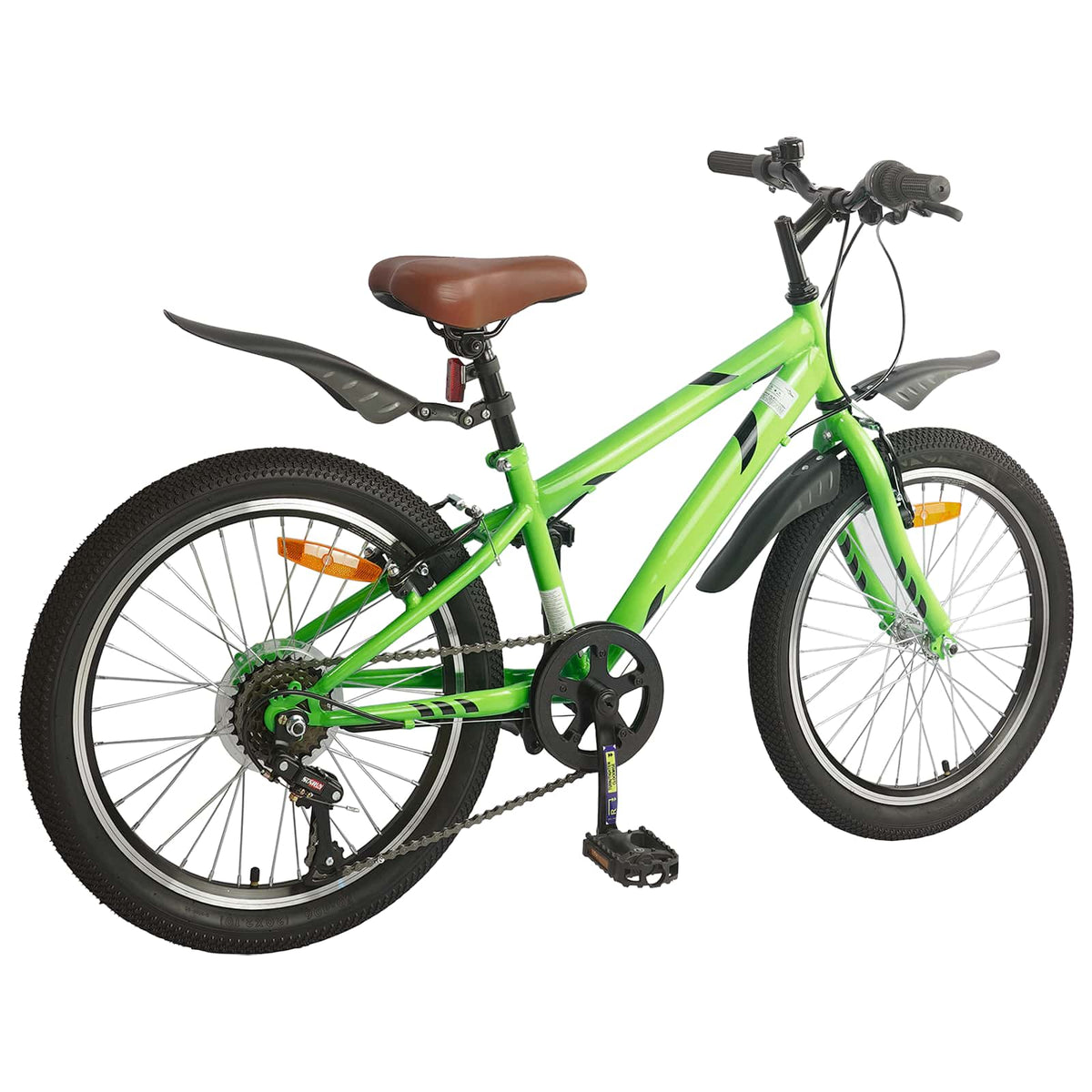vidaXL Kids Bike 24 Inches 6-Speed for 8-12 Years Old Green 3