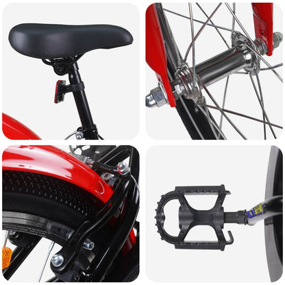 vidaXL Kids Bike 24 Inches for 8-12 Years Old Black Red 4