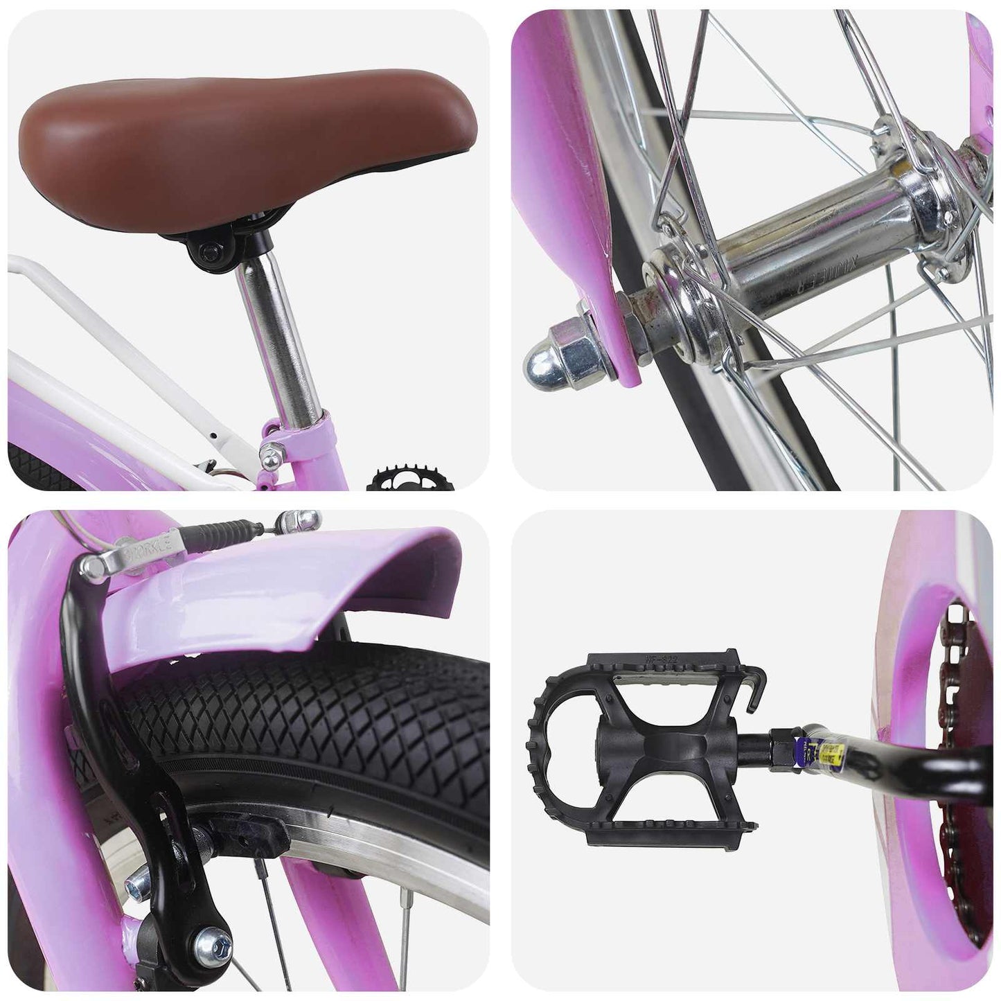 vidaXL Kids Bike 20 Inches for 6-11 Years Old Purple 4