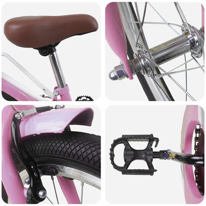 vidaXL Kids Bike 20 Inches for 6-11 Years Old Light Pink 4