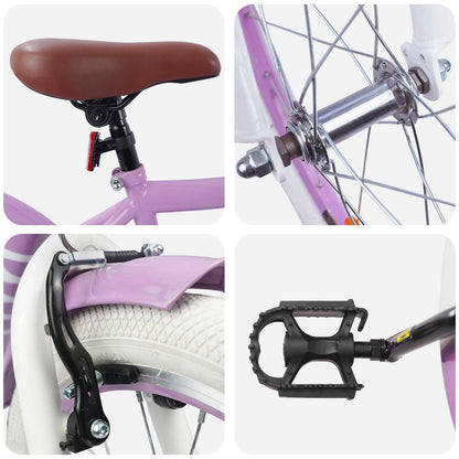 vidaXL Kids Bike 18 Inches for 5-7 Years Old Purple 4