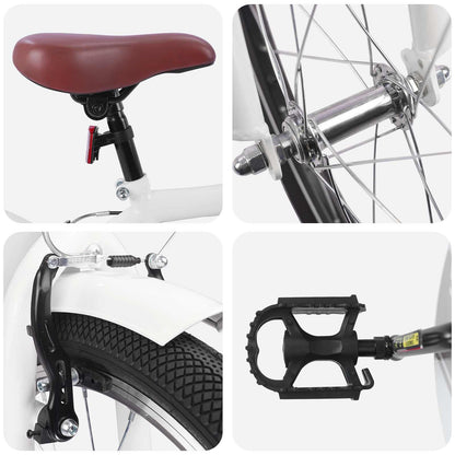 vidaXL Kids Bike 24 Inches for 8-12 Years Old white 4