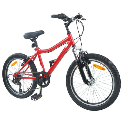 vidaXL Kids Bike 24 Inches 6-Speed for 8-12 Years Old Red 2