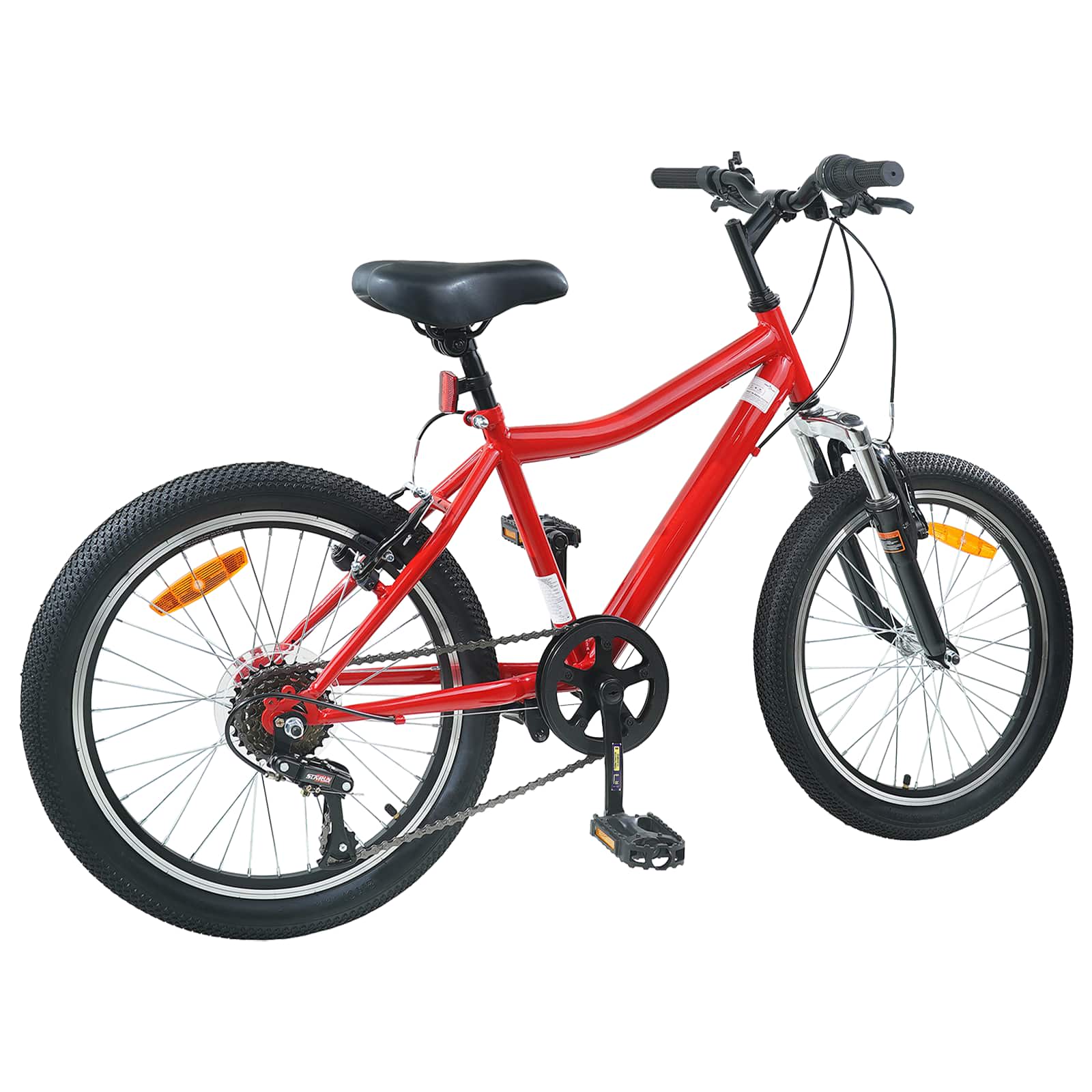 vidaXL Kids Bike 24 Inches 6-Speed for 8-12 Years Old Red 3
