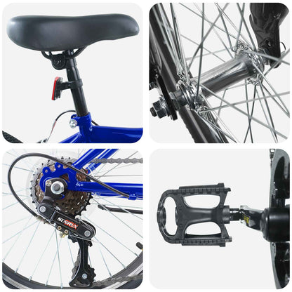vidaXL Kids Bike 24 Inches 6-Speed for 8-12 Years Old Dark Blue 4