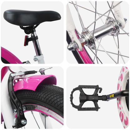 vidaXL Kids Bike 18 Inches for 5-7 Years Old Pink 4