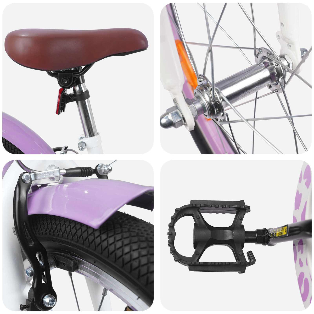 vidaXL Kids Bike 18 Inches for 5-7 Years Old Purple 4