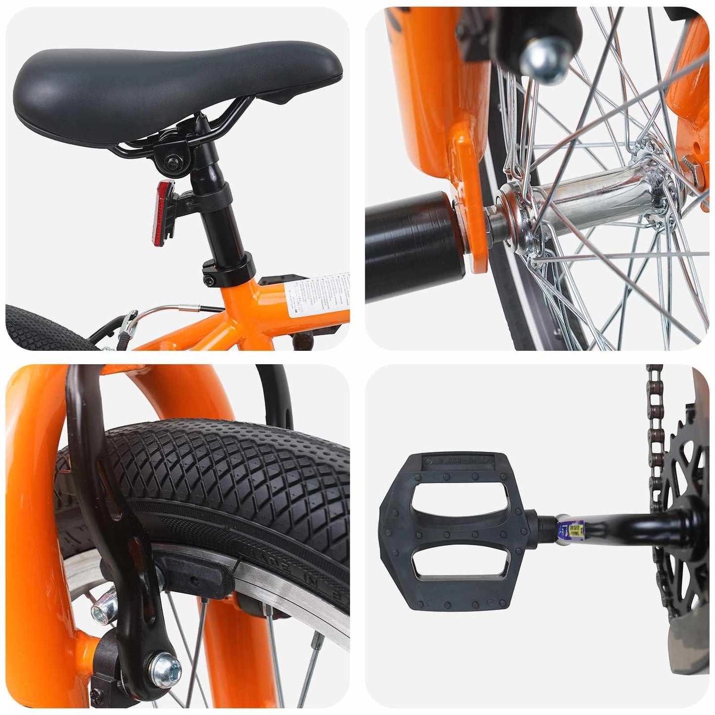 vidaXL BMX Bike 20 Inches for over 9 Years Old Orange 4