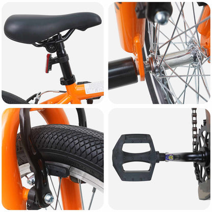 vidaXL BMX Bike 20 Inches for over 9 Years Old Orange 4