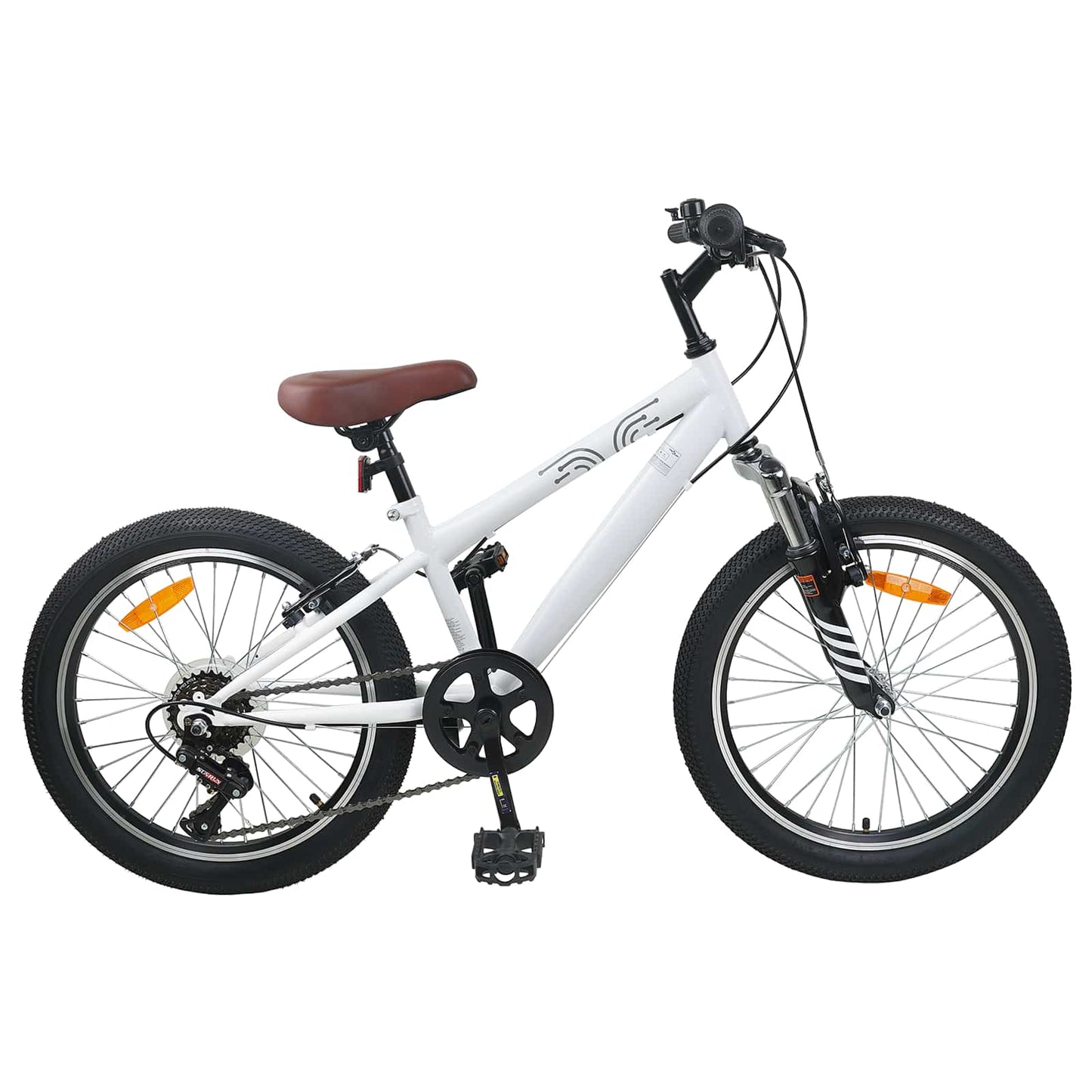 vidaXL Mountain Bike 24 Inches 6-Speed for 8-12 Years Old White 1
