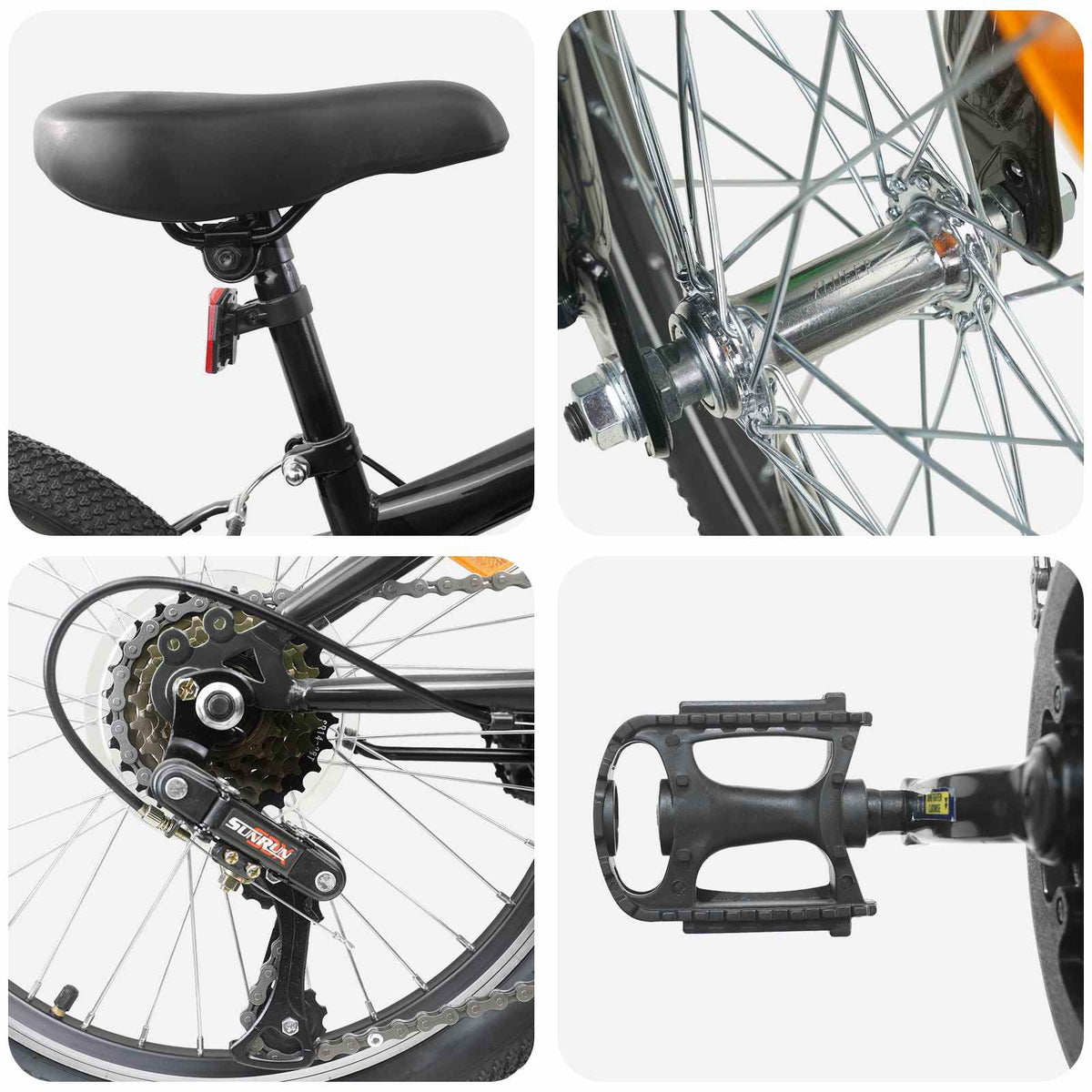 vidaXL Mountain Bike 20 Inches 6-Speed for 5-8 Years Old Black 4