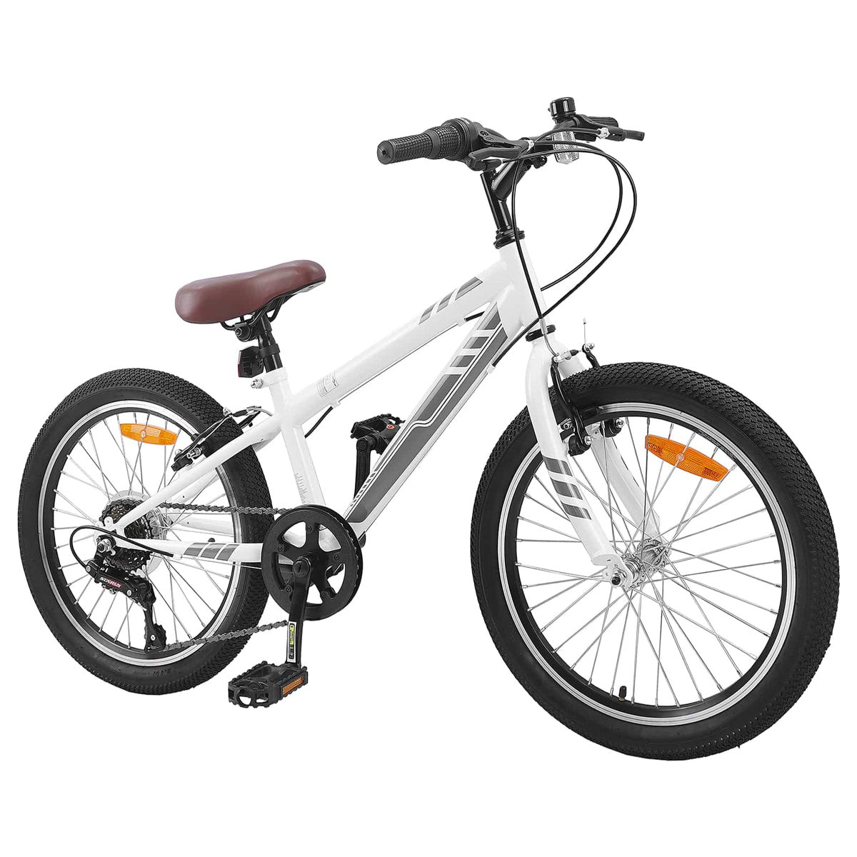vidaXL Mountain Bike 24 Inches 6-Speed for 8-12 Years Old White 2