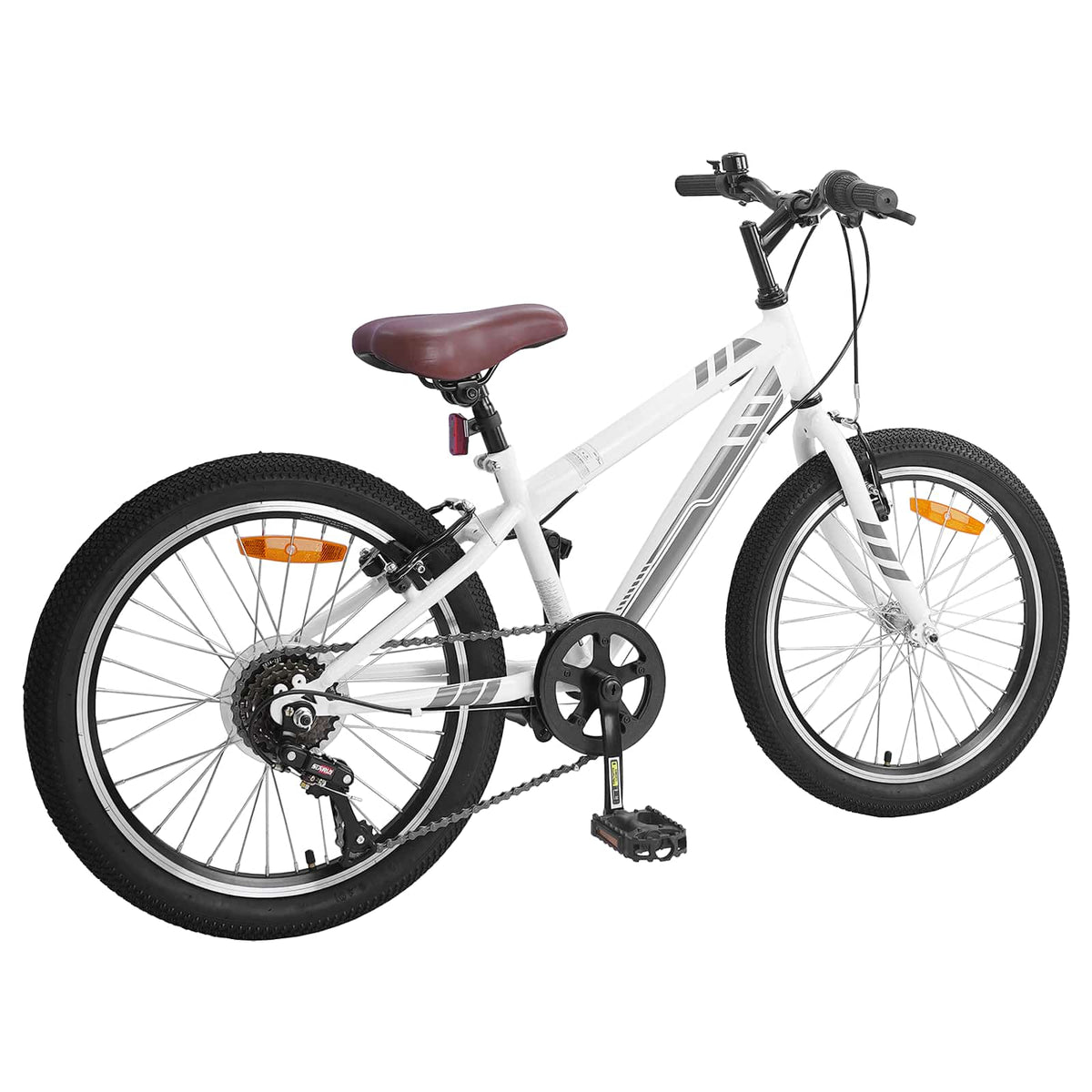 vidaXL Mountain Bike 24 Inches 6-Speed for 8-12 Years Old White 3