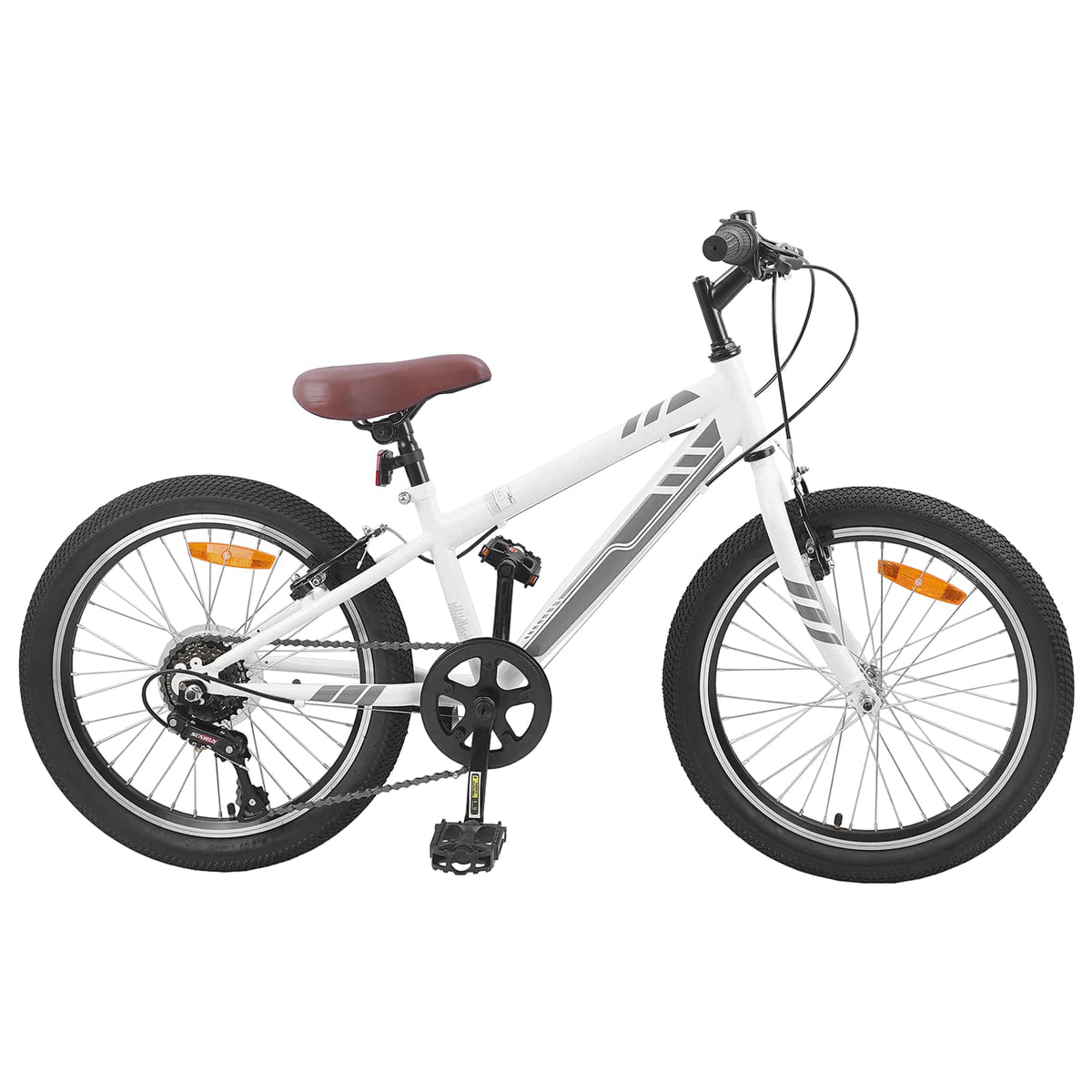 vidaXL Mountain Bike 24 Inches 6-Speed for 8-12 Years Old White 1