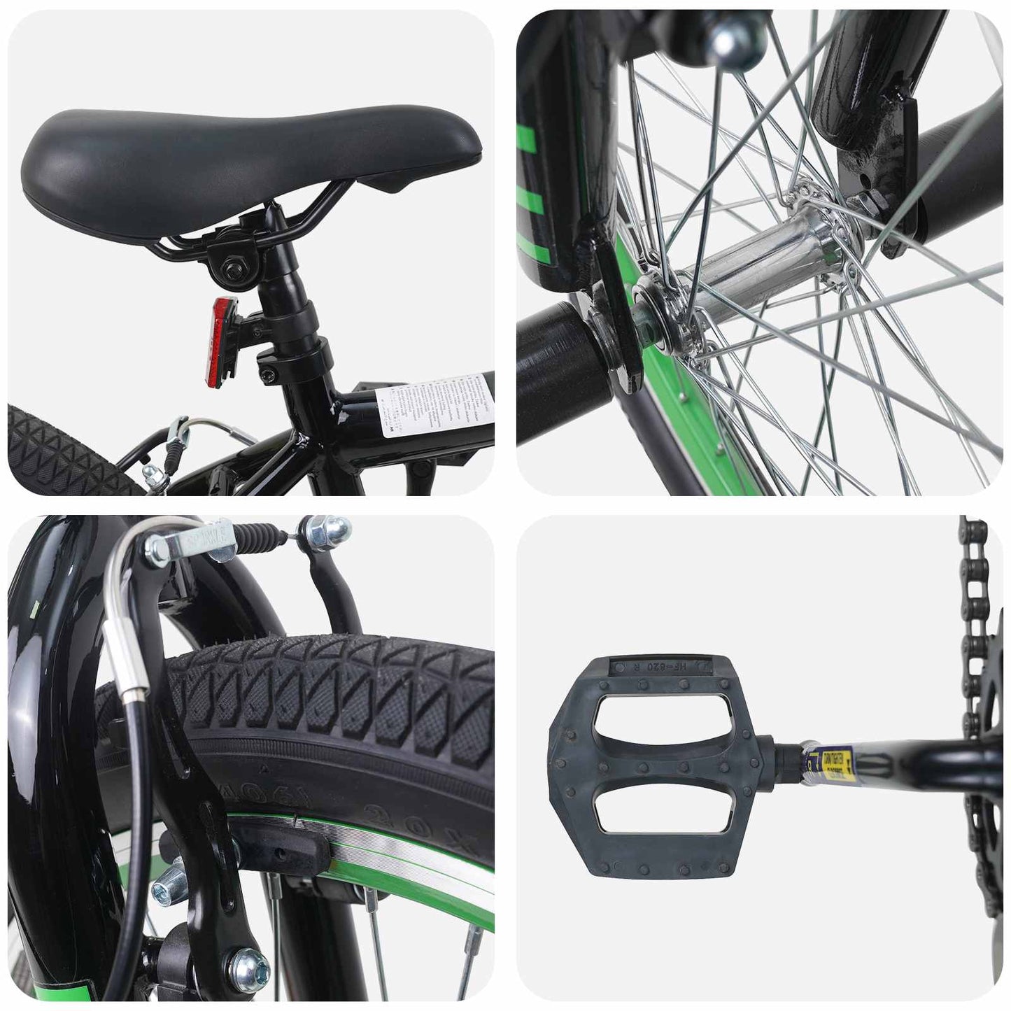 vidaXL BMX Bike 20 Inches for over 9 Years Old Black 4
