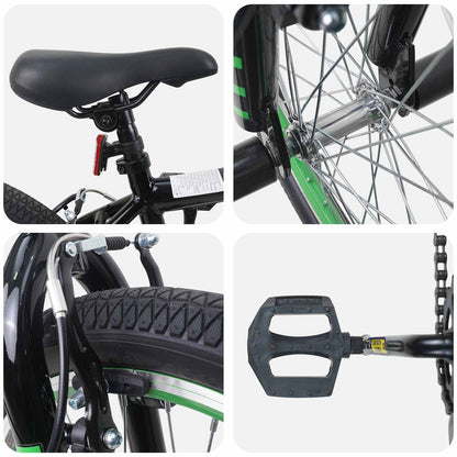 vidaXL BMX Bike 20 Inches for over 9 Years Old Black 4