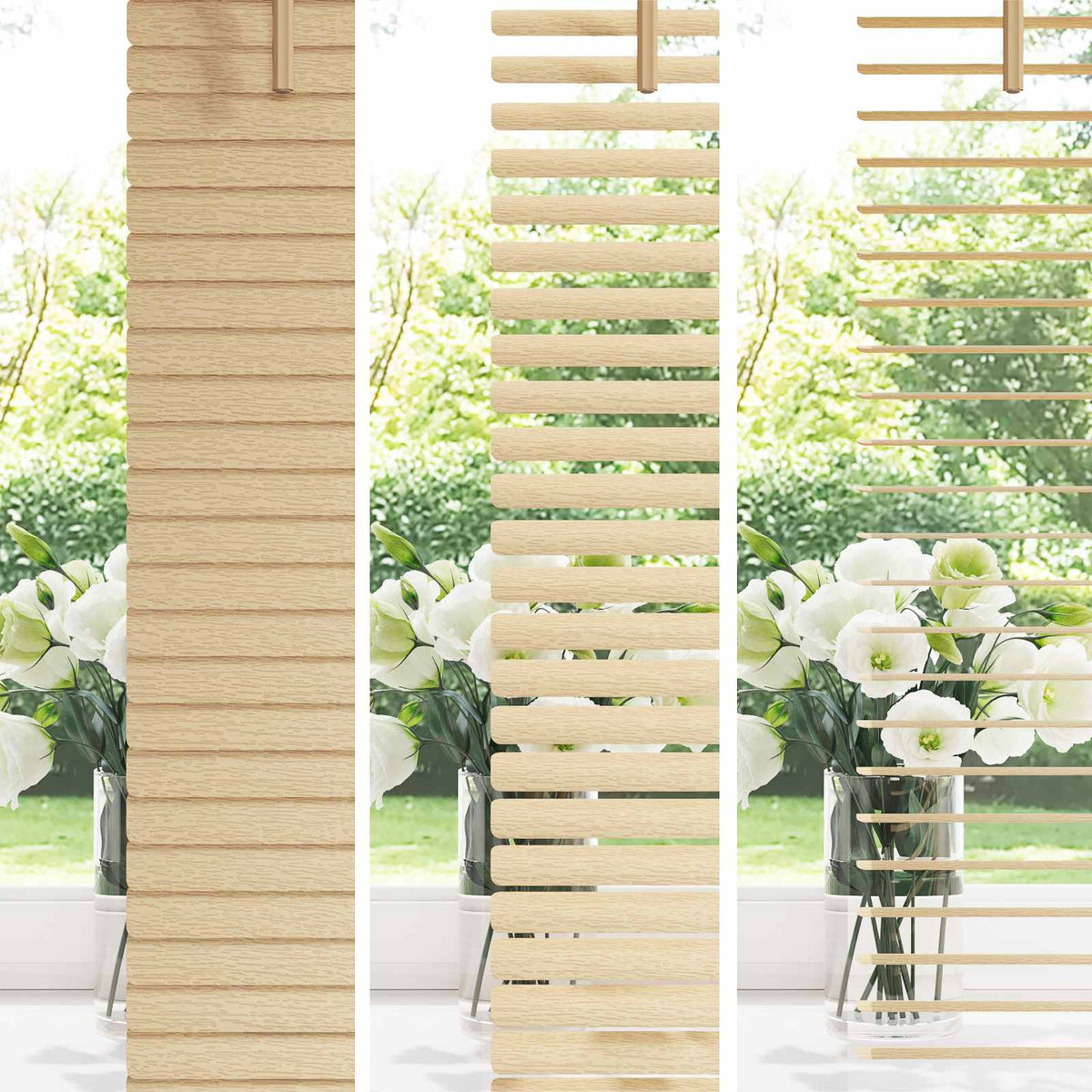 Venetian Blind with Pattern 25 mm PVC Drop 150 cm Light Brown 120 cm