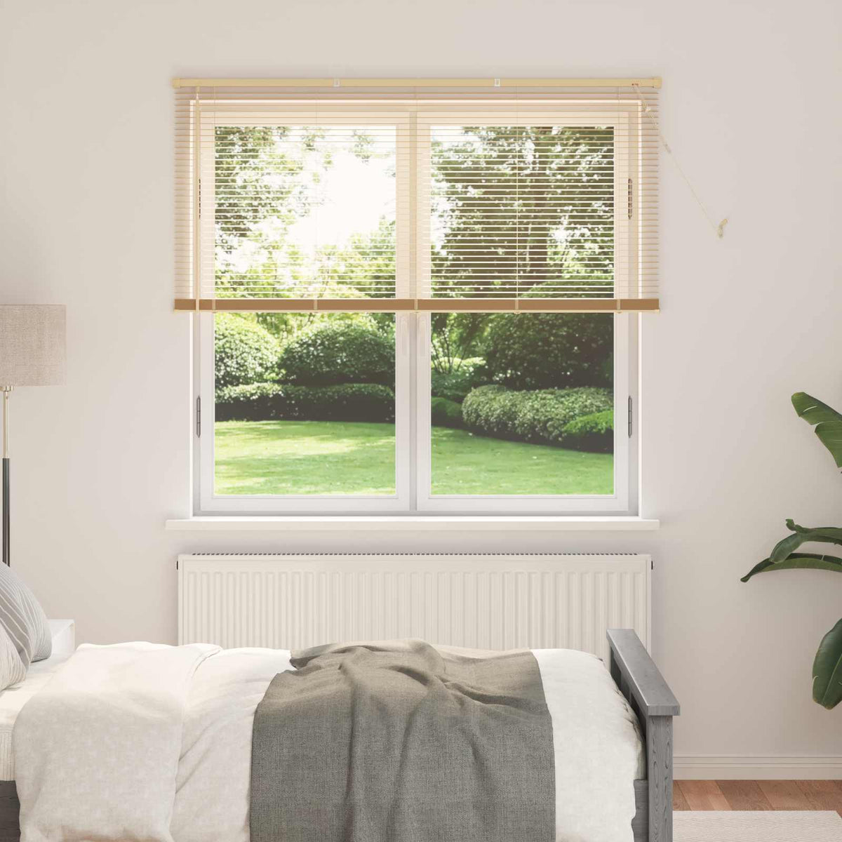 Venetian Blind with Pattern 25 mm PVC Drop 150 cm Light Brown 130 cm