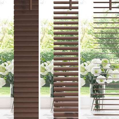 Venetian Blind 25 mm PVC Drop 150 cm Dark Brown 140 cm