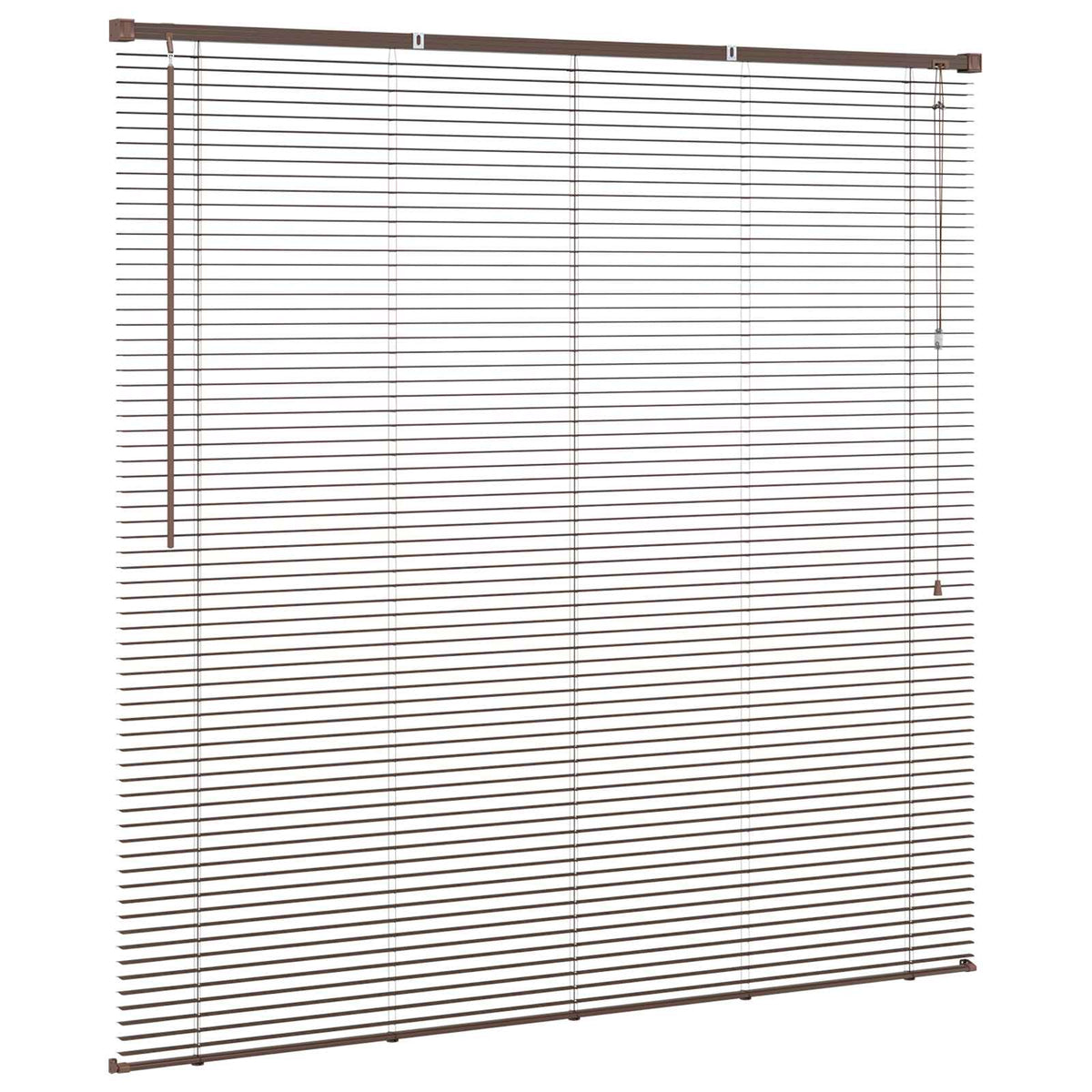 Venetian Blind 25 mm PVC Drop 150 cm Dark Brown 140 cm