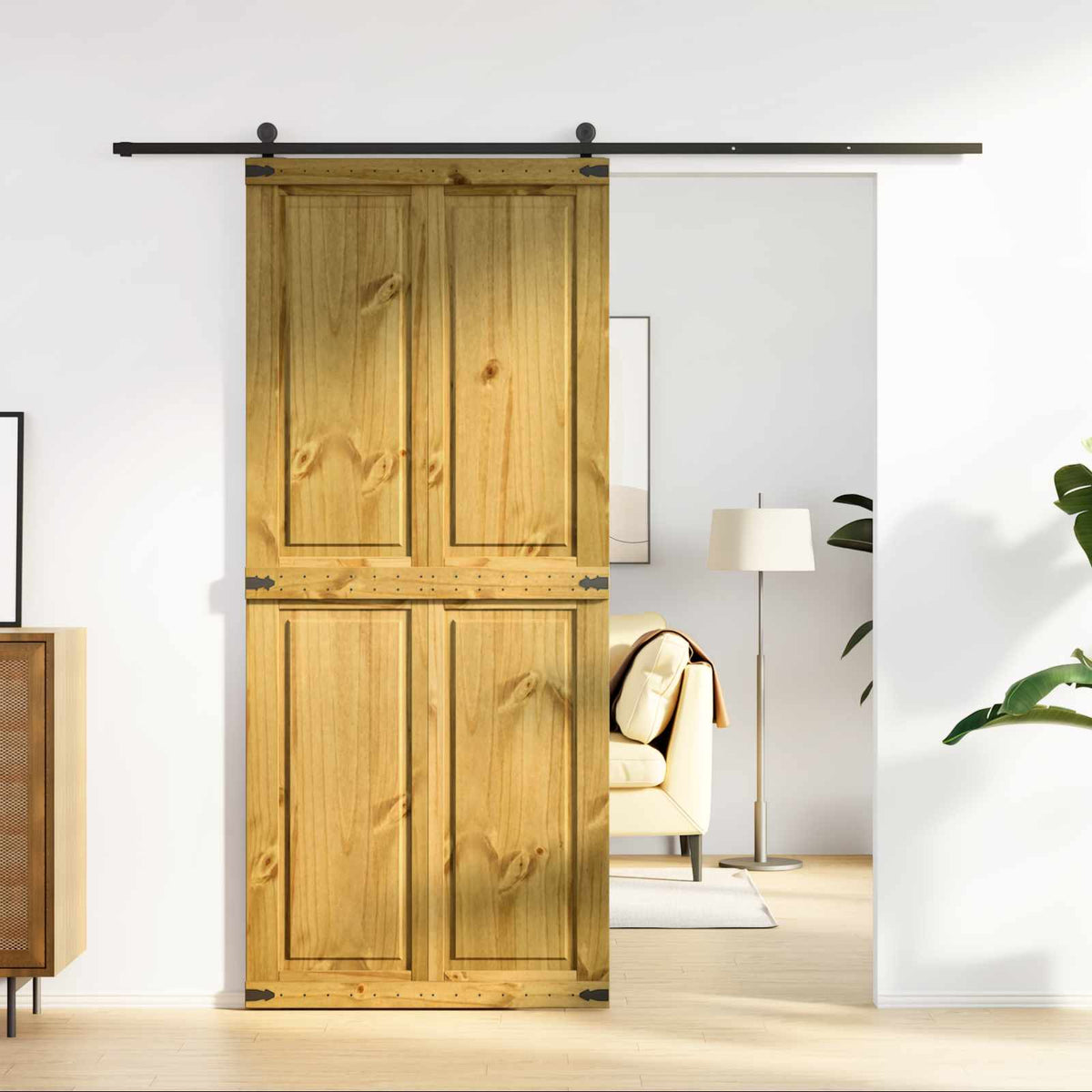 vidaXL Barn Door CORONA Solid Pine Wood