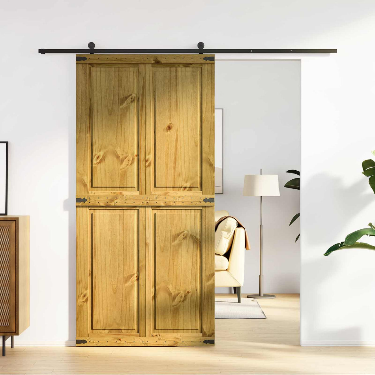 vidaXL Barn Door CORONA Solid Pine Wood
