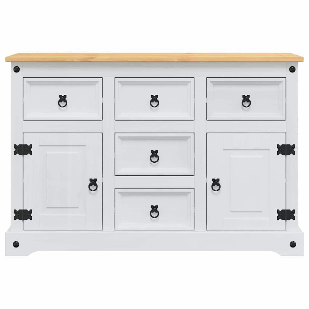 vidaXL Storage Chests CORONA White 112 x 40 x 75 cm Solid Pine Wood 4