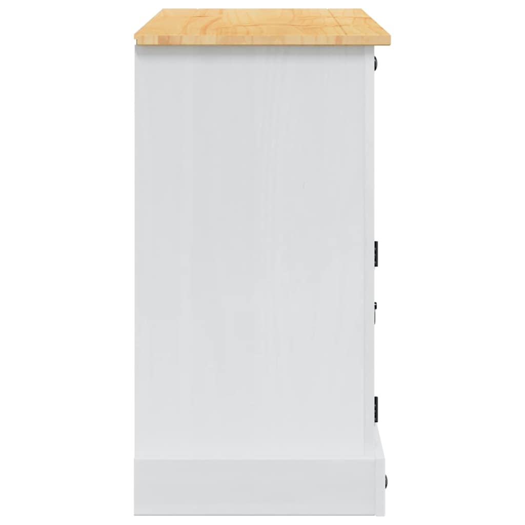 vidaXL Storage Chests CORONA White 112 x 40 x 75 cm Solid Pine Wood 5