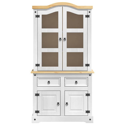 vidaXL Sideboard CORONA White 100 x 48.5 x 179 cm Solid Pine Wood 4