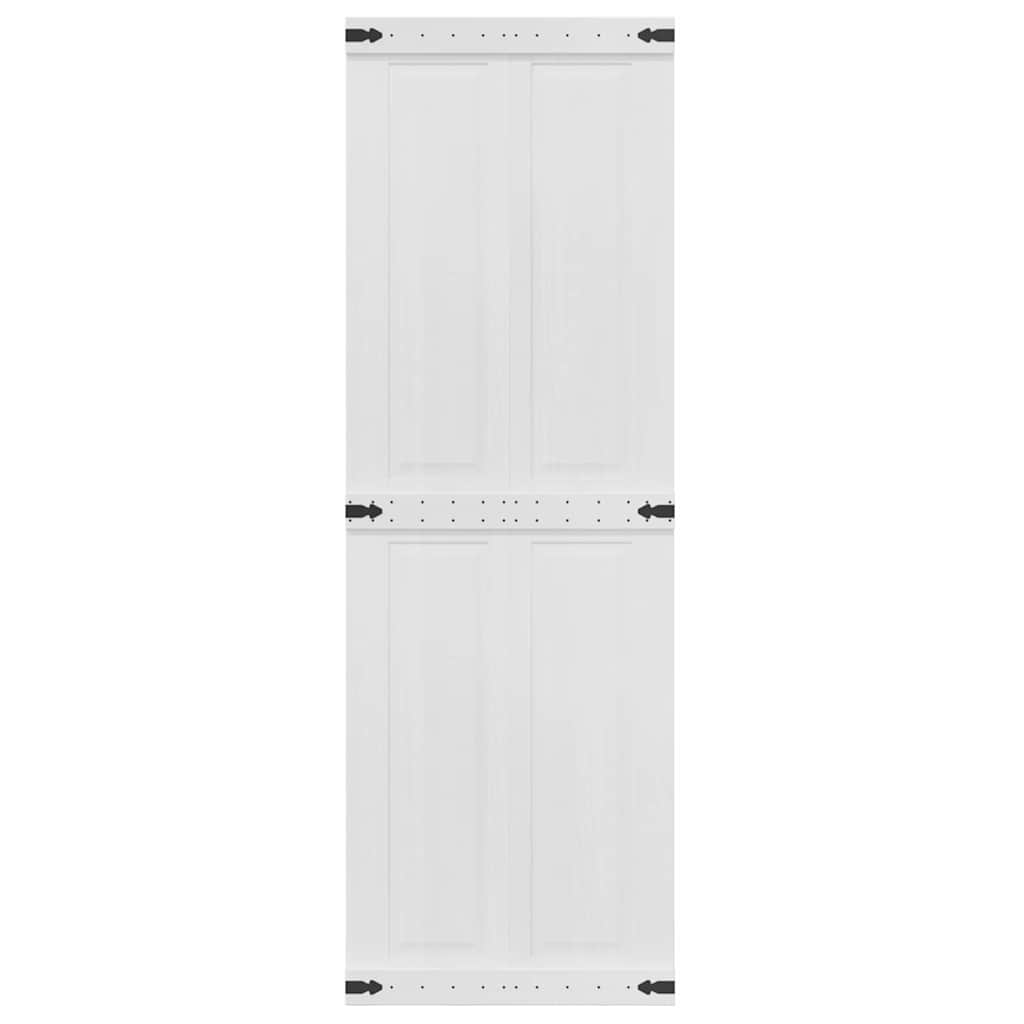 vidaXL Barn Door CORONA 70 x 210 cm Solid Pine Wood White 4