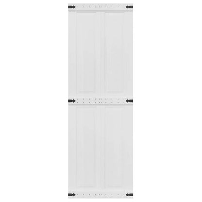 vidaXL Barn Door CORONA 70 x 210 cm Solid Pine Wood White 4