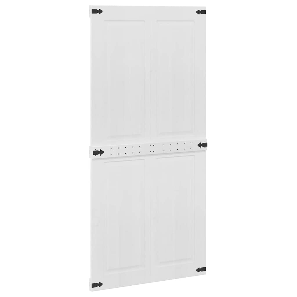 vidaXL Barn Door CORONA 100 x 210 cm Solid Pine Wood White 6